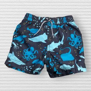 Tea Collection Swim Trunks Blue Shark 12-18 Months